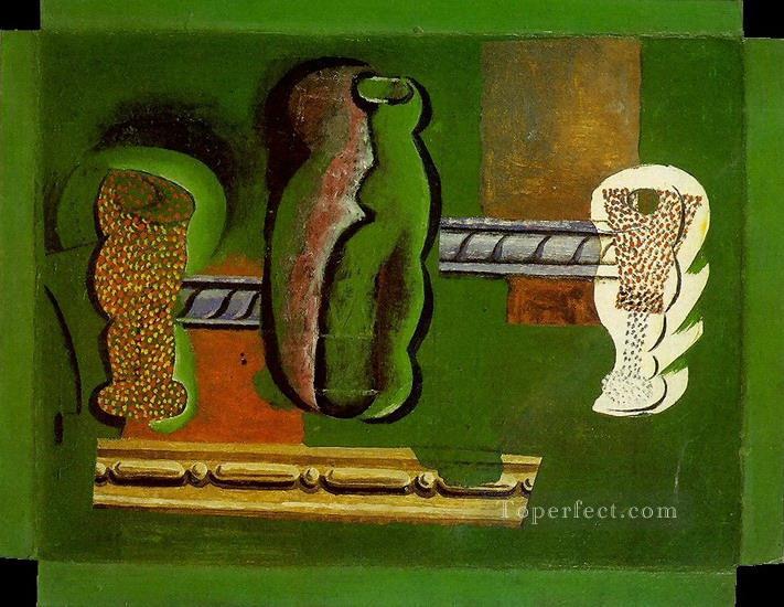 Glasses and bottles 1914 Pablo Picasso Oil Paintings